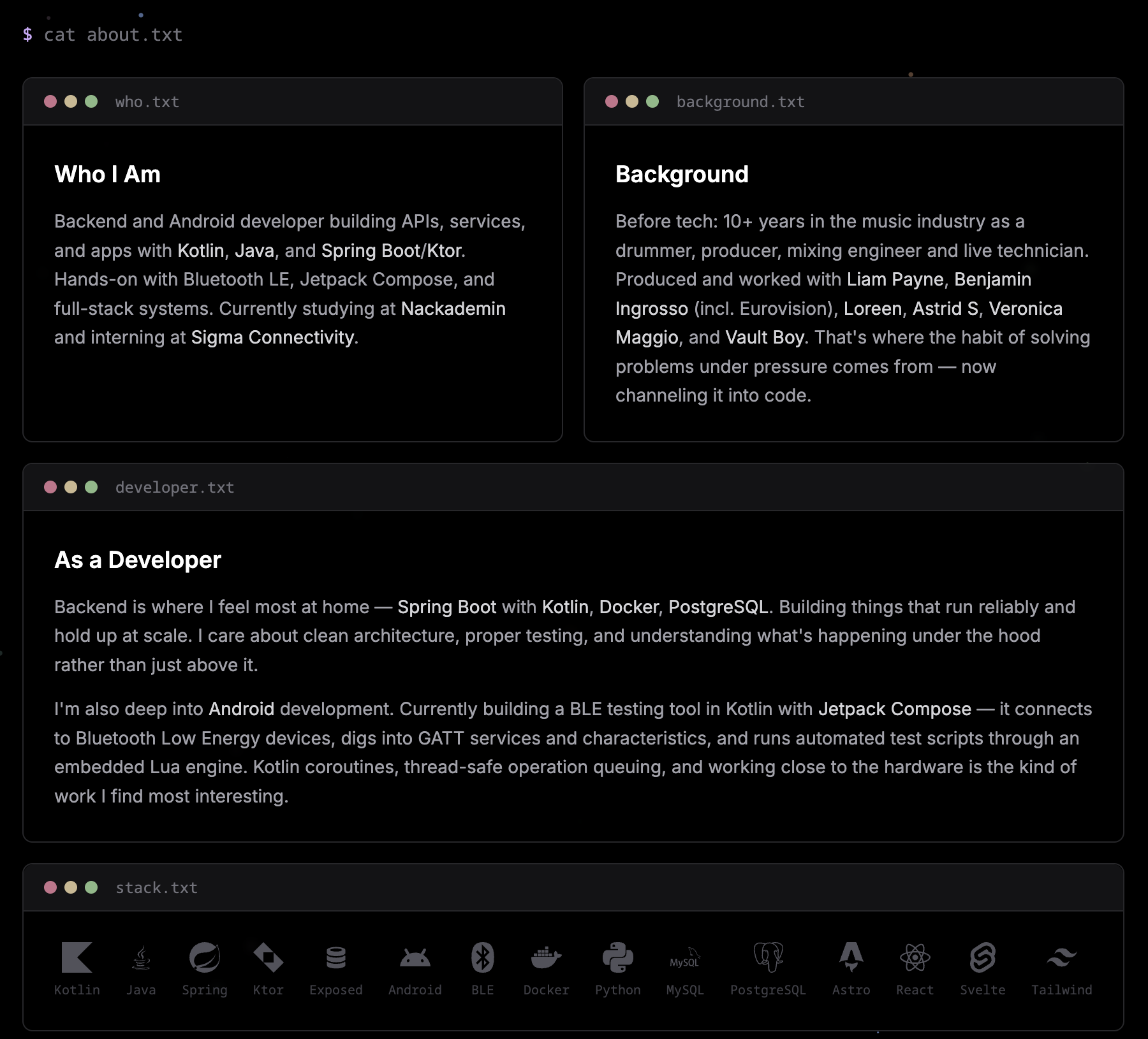 Portfolio — slide 2